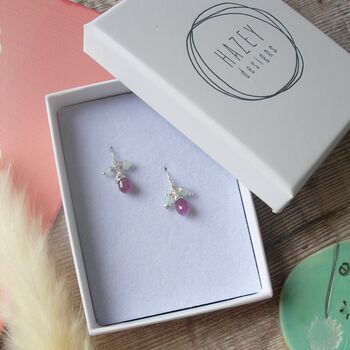 Ruby And Aquamarine Earrings, 2 of 6
