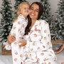Personalised Matching Christmas Santa Print Pyjama For Mum And Child, thumbnail 5 of 12