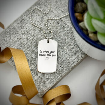 Way Finder Rune Dog Tag Recycled Silver Necklace, 7 of 12