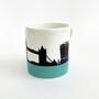 London Skyline Silhouette Bone China Mug Turquoise, thumbnail 3 of 5