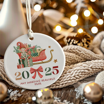 Personalised Ceramic Christmas Tree Bauble In Various Designs, 2 of 9
