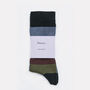 Mens Black, Blue And Khaki Block Stripe Cotton Socks, thumbnail 3 of 7