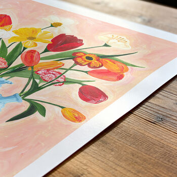 Poppies And Tulips Wall Art | Hand Painted Floral Print, 6 of 10