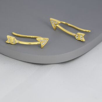 Arrow Cz Crawler Earrings In Sterling Silver, 4 of 12