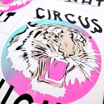 Circus Night Tiger Riso Print, 5 of 7