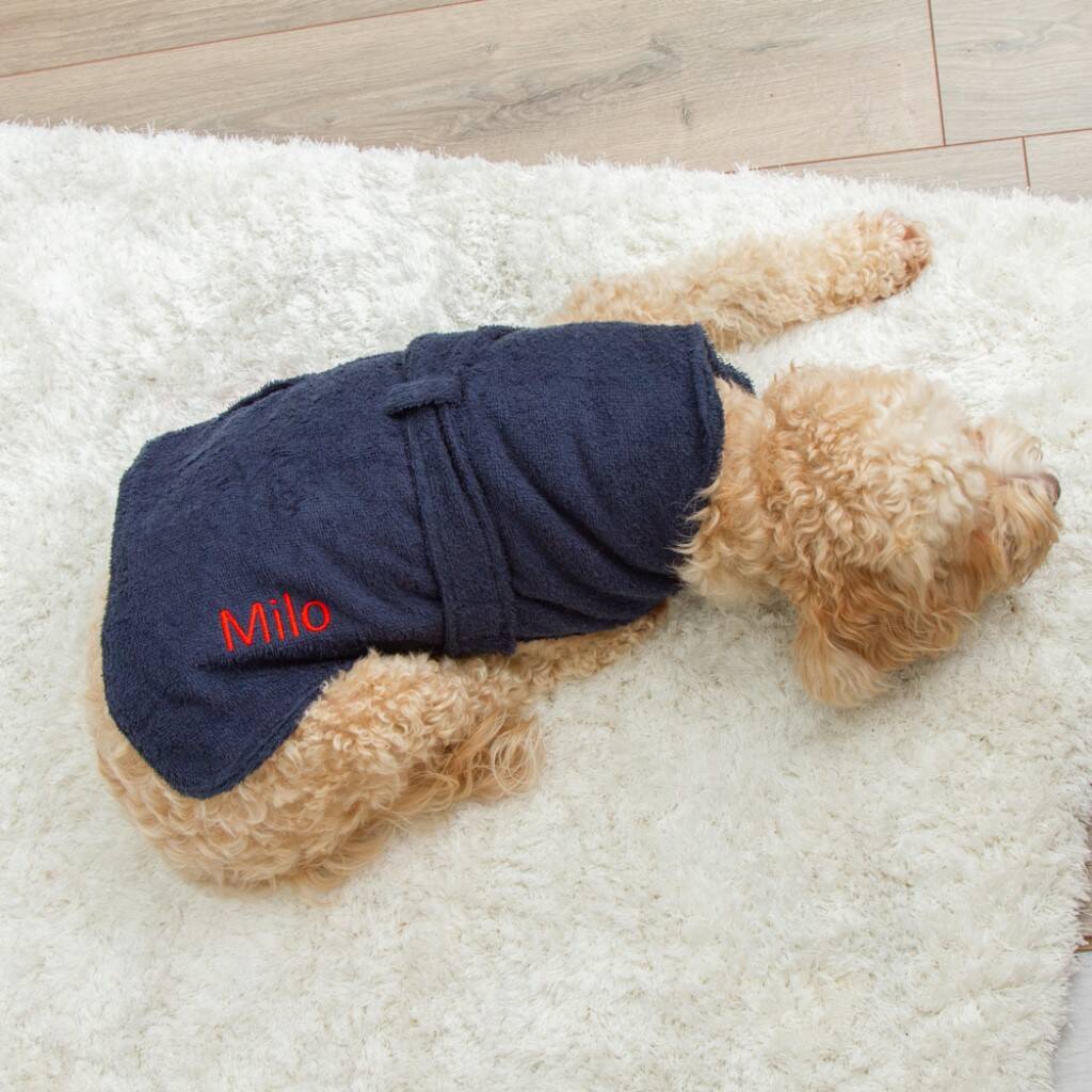 Personalised Dog Drying Robe By My Furst Years