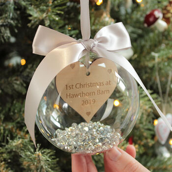 Personalised First Christmas At A New Home Bauble, 2 of 6