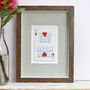 Two Hearts Personalised Vintage Playing Card Print, thumbnail 3 of 7