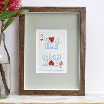 Two Hearts Personalised Vintage Playing Card Print, 3 of 7