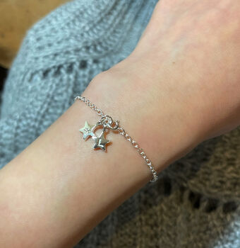 Sterling Silver Zodiac Sign Initial Star Birthday Necklace, 6 of 8