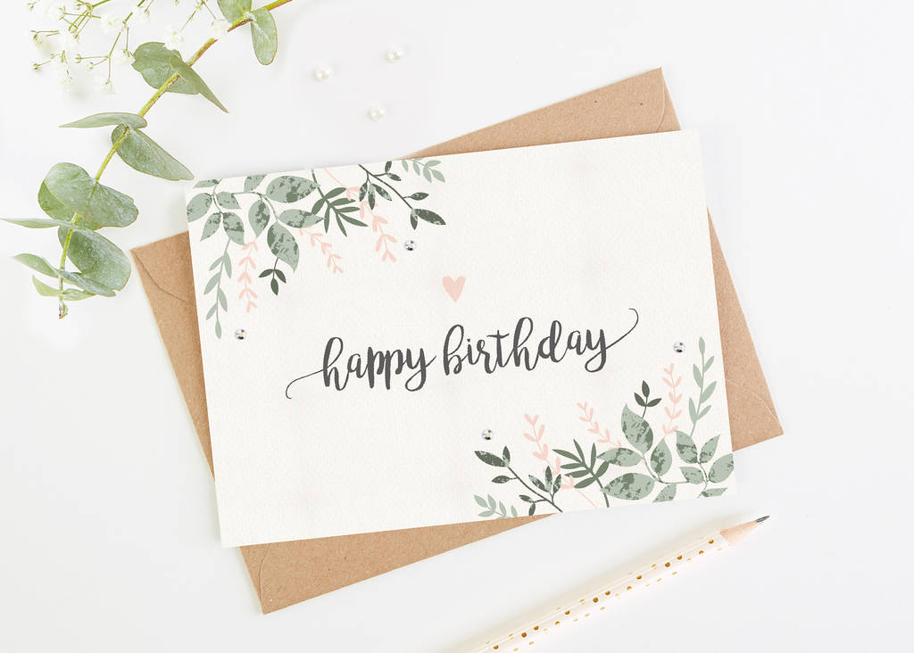  happy  birthday  card botanical blush by norma dorothy 