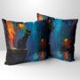 Nocturnal Guardian Hand Made Poly Linen Cushions, thumbnail 1 of 7