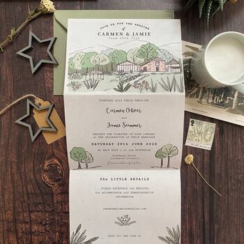 Venue Wedding Invitation Custom Illustration, 11 of 12