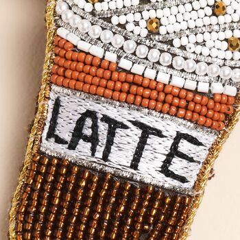 Beaded Iced Latte Keyring And Bag Charm, 2 of 2