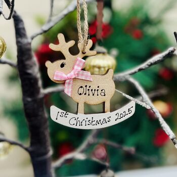 Baby's First Christmas 2025 Decoration Reindeer Rocking Tree, 10 of 10