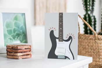 Silver Sky Guitar Card | Guitarist Birthday Card, 5 of 5