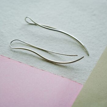 Sterling Silver Wave Drop Earrings, 2 of 6