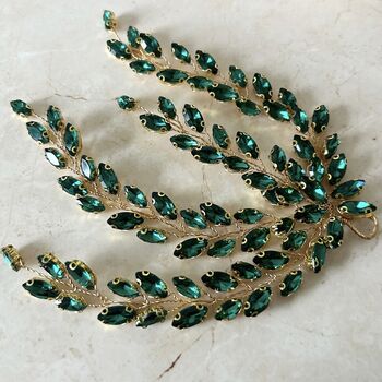 Emerald Crystal Leaf Headpiece, 2 of 5