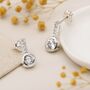 Sterling Silver Cz Drop Stud Earrings, thumbnail 1 of 7