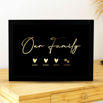 Personalised Gold Family Print, 2 of 7