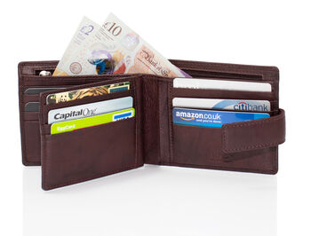Personalised Leather Tri Fold Wallet With Rfid, 11 of 12