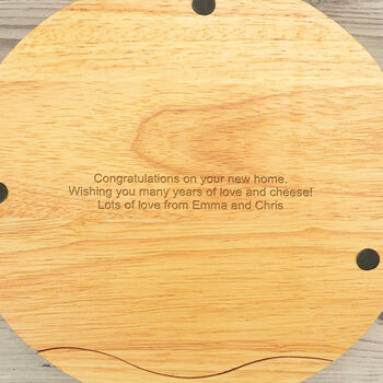Personalised Cheese Board Set For Couples, 6 of 8