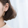 Sterling Silver Crystal Moon And Star Stud Earrings, thumbnail 2 of 5