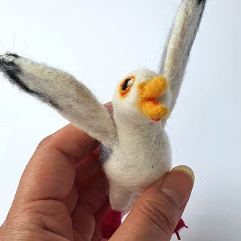 Needle Felted Seagull Decoration Standing Ornament, 9 of 10