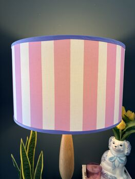 Carnival Lampshade In Candy Pink Deckchair Stripe, 8 of 9