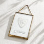 Personalised Brass Embossed Heart Framed Art, thumbnail 2 of 5