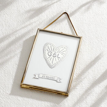 Personalised Brass Embossed Heart Framed Art, 2 of 5