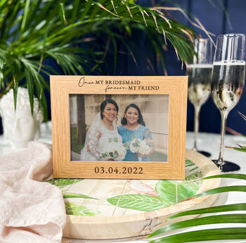 Personalised Bridesmaid Thank You Gift Photo Frame, 5 of 10