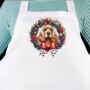 Dog Christmas Wreath Personalised Apron. Multiple Breeds And Colour Options, thumbnail 9 of 12