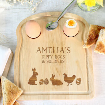 Personalised Easter Bunny Dippy Egg Board, 3 of 5