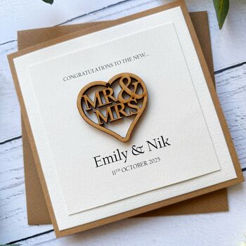 Mr And Mrs Personalised Wedding Card, 5 of 6