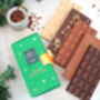 Five Chocolate Bars In Green Christmas Gift Box, thumbnail 1 of 7