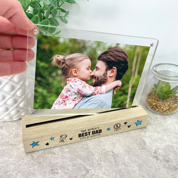 Personalised The World's Best Dad Wooden Base 6x4' Photo Frame, 2 of 7