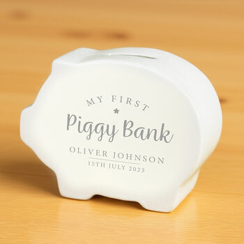 Personalised My First Piggy Bank Personalised Gift, 5 of 6