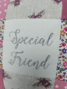 Special Friend Cushion Purple Bees And Flowers, 12 of 12