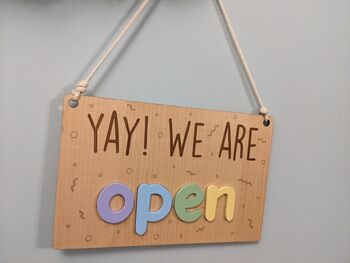 We Are Open / Closed Two Side Shop Sign Door 3D Acrylic, 4 of 12