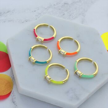 Neon Zircon Stackable Rings, 2 of 4