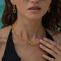 Ancient Allure Textured Gold Plated Link Necklace, thumbnail 6 of 6