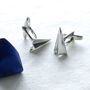 Rose Gold Plated Paper Plane Cufflinks, thumbnail 2 of 9