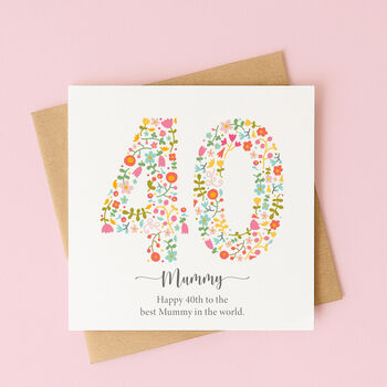 Personalised Floral Fun Birthday Card – Any Number, 4 of 11