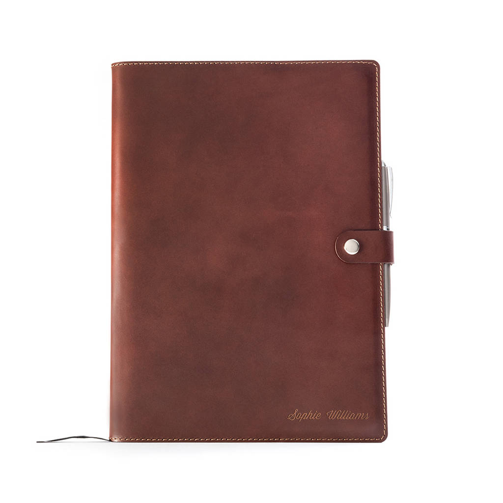 A4 Personalised Vegetable Tanned Leather Notebook + Pen By Carve On ...