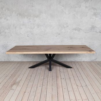 Diamond Grey Oak Solid Wood Dining Table, 3 of 3