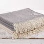 Personalised Grey Merino Wool Throw Collection, thumbnail 1 of 8