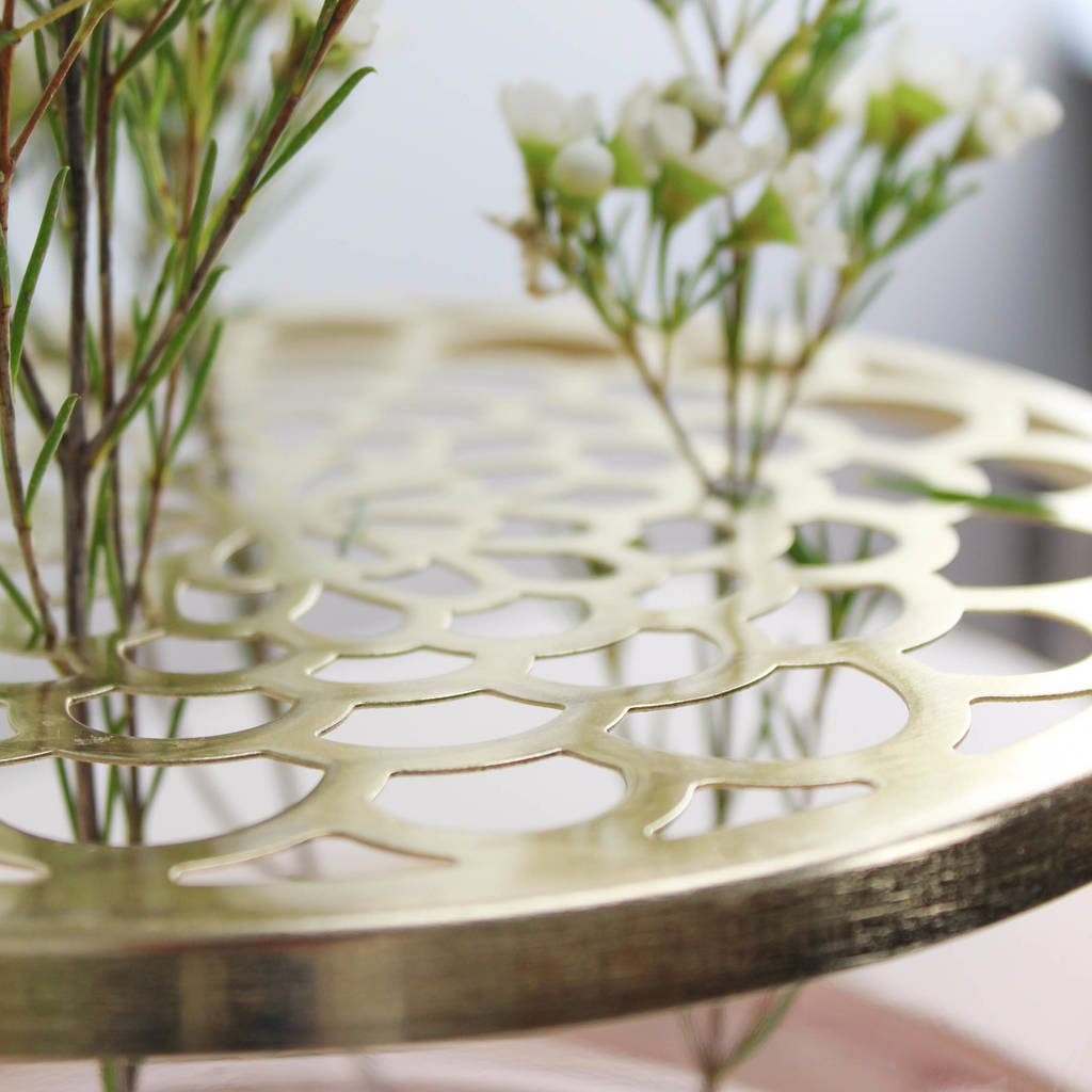 blush pink glass vase centrepiece by marquis & dawe