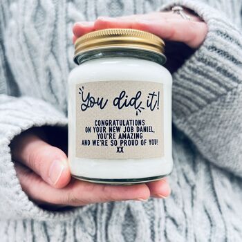 You Did It Personalised Congratulations Candle Gift, 3 of 8