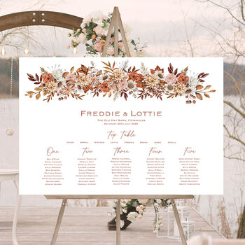 Wedding Table Plan Autumnal Floral, 2 of 7